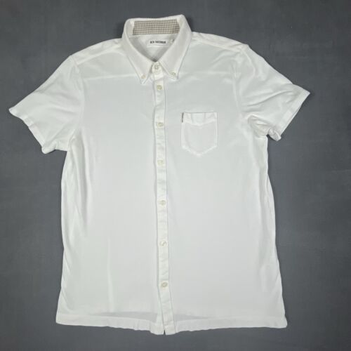 Ben Sherman Polo Shirt Adult M White Short Sleeve Golf Rugby Preppy Mens