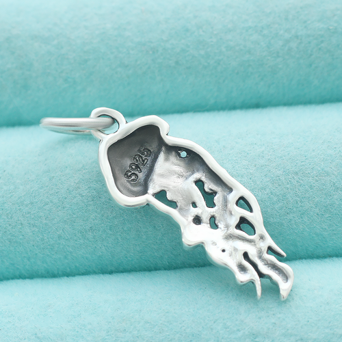 925 Sterling Silver Jellyfish Pendant Charm For Necklace Seajelly Nautical Ocean - Picture 3 of 8