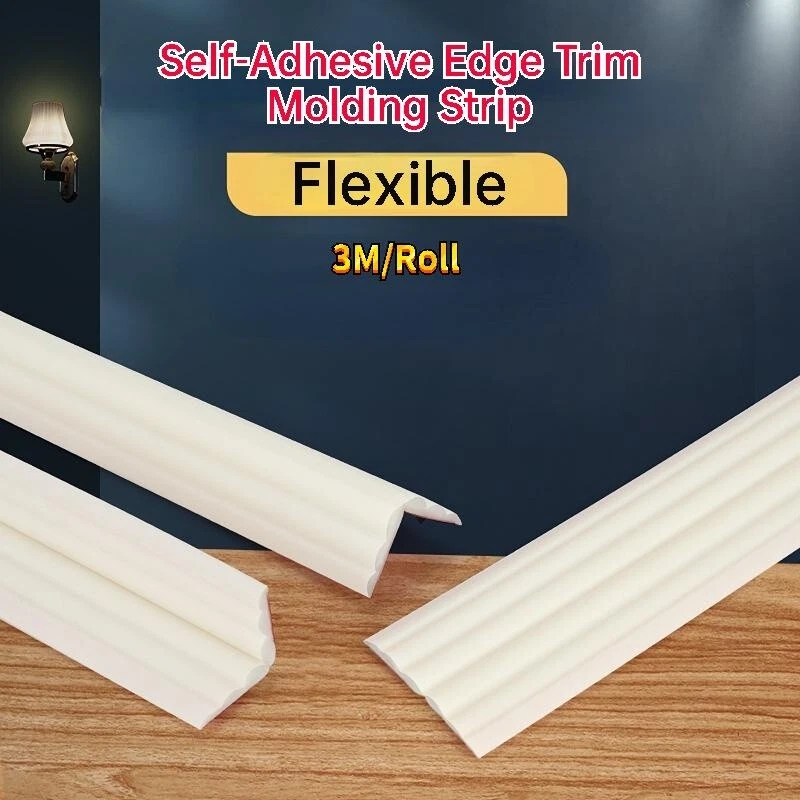 3Meter Mobili Cornice Soffitto Adesivo Autoadesivo Strappo Bordo Flessibile UK - Image 4 of 4