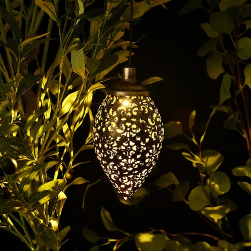 US 2-4 Pack Hanging Solar Lights Solar Lantern LED Garden Metal Lamp Waterproof - Picture 20 of 20
