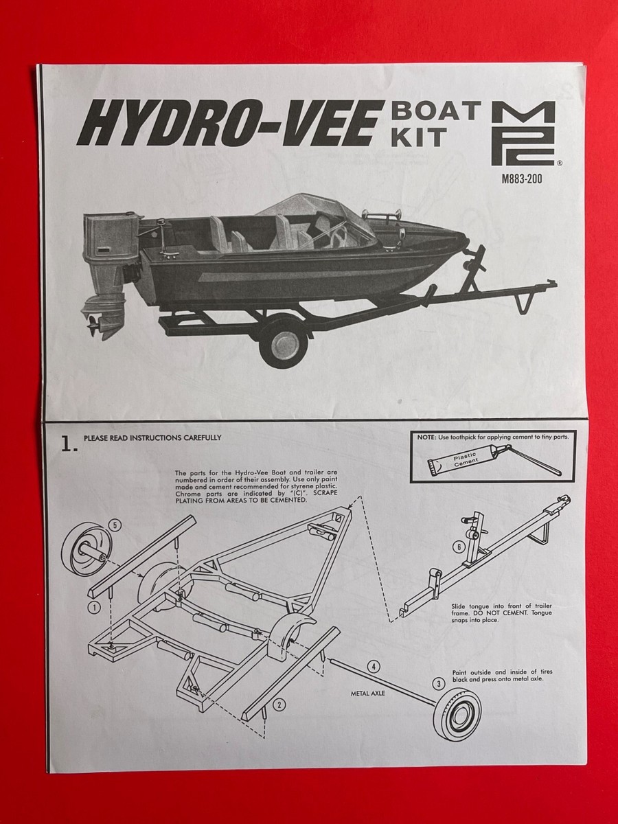 MPC - Hydro-Vee Boat Kit - Original Model Kit Instruction