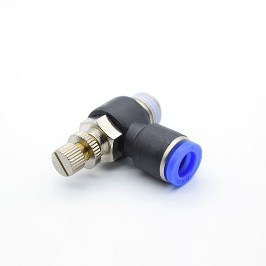 20PCS Pneumatic Fitting Kit - Fast Connect Air Speed Regulating Valves, SL Thread 4-12mm