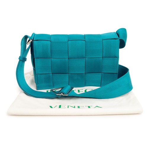 BOTTEGA VENETA Cassette Webbing Maxi Intrecciato Shoulder Bag, Turquoise 680513 - Picture 2 of 13