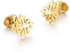 Amazing Flower Design Wedding Unique Cufflinks For Men's In Real 10K Yellow Gold