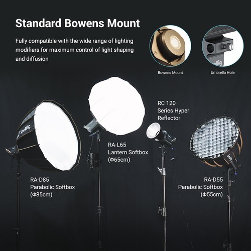 SmallRig RC120D COB Daylight 3612 + Softbox parabolico RA-D85 (33,5 pollici/85 cm) 3586 - Foto 2 di 13
