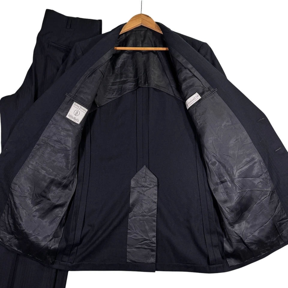 VINTAGE Hickey Freeman 2 Piece Suit Mens 40R 33x29 Navy Thick Flannel Classic - Image 4 of 4