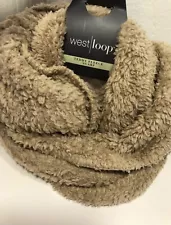New West Loop Teddy Brown Faux Fur Fleece Infinity Scarf Like a Snuggly Bear