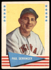 1961 Fleer Baseball Greats #20 PAUL DERRINGER Cincinnati Reds VG (Pen back)