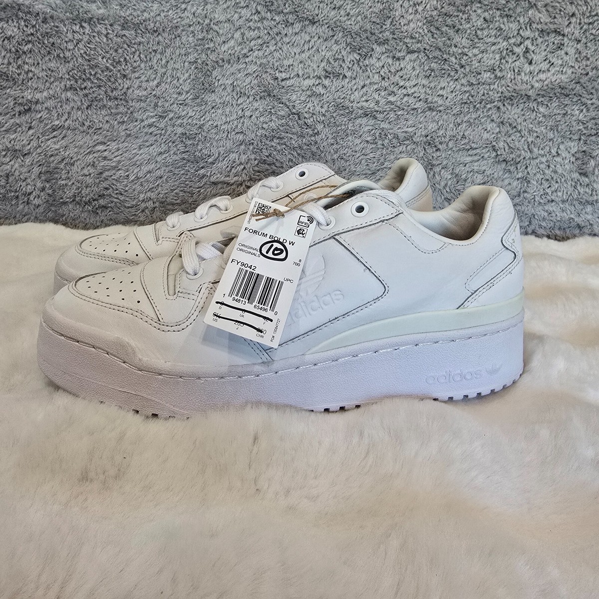 Adidas Forum Bold Triple White Logo Women's Sneakers Platform Size