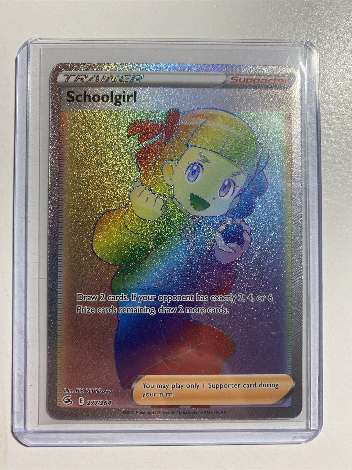 Schoolgirl 277/264 Rainbow Secret Rare Fusion Strike Pokémon TCG NM