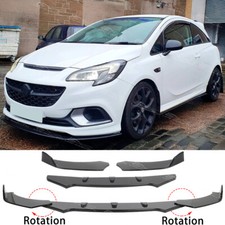 For Vauxhall Opel Corsa E D VXR Glossy Black Front Bumper Splitter Spoiler Lip
