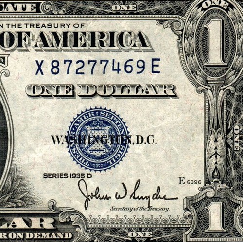 1935d $1 Silver Certificate Narrow Better Block X87277469E