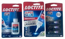 LOCTITE SUPER GLUE 3 ASSORTED PACKS-PLASTIC-WOOD-METAL-LEATHER -CRAFTS  MORE