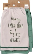 Merry Everything Happy Always Primitives By Kathy Dish Towel Set Of 2