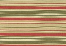 6 Yards Designer Fabric Red Green Khaki Stripe Cotton Drapery Upholstery