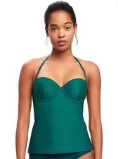 BNWT Old Navy Underwire Halter Tankini Top Women Swim: Green, Black XS, S, M, XL