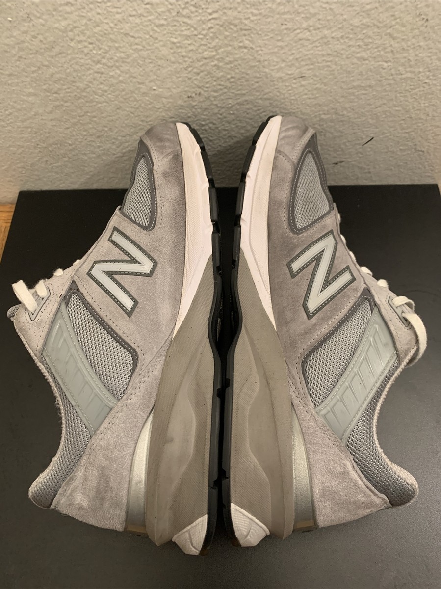 Size 10 4E New Balance 990v5 Gray Castlerock Mens Lace-Up Running Shoes M990GL5 New Balance 990v5 Made in USA Castlerock Gray Running Shoes  main image 4