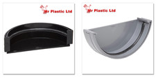 Polypipe 150mm Large Half Round Gutter External Stopend in Black or Grey RL607