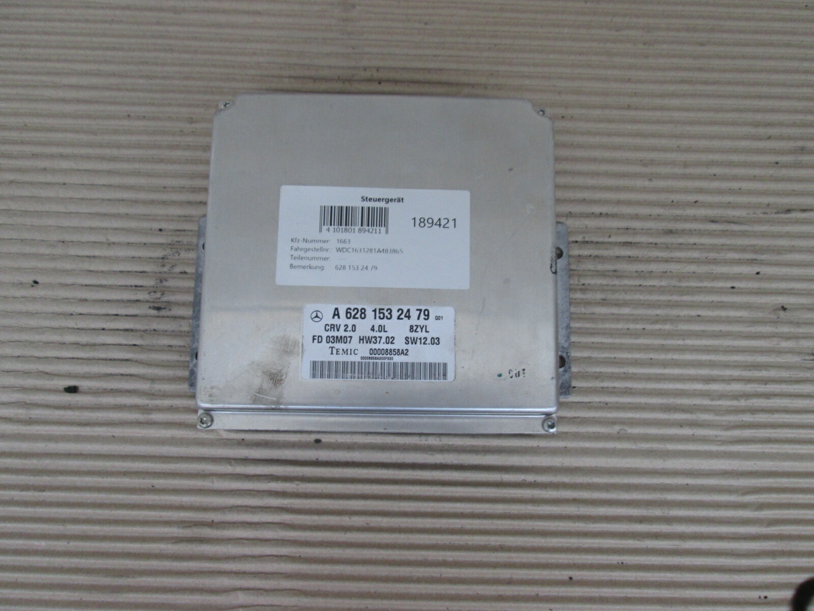 Mercedes-Benz W163 M-Klasse Steuergerät Motor A6281532479 Temic | eBay