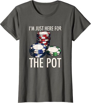 Texas Hold'em Gambling Pot Cards Player Gift Ladies' Crewneck T-Shirt