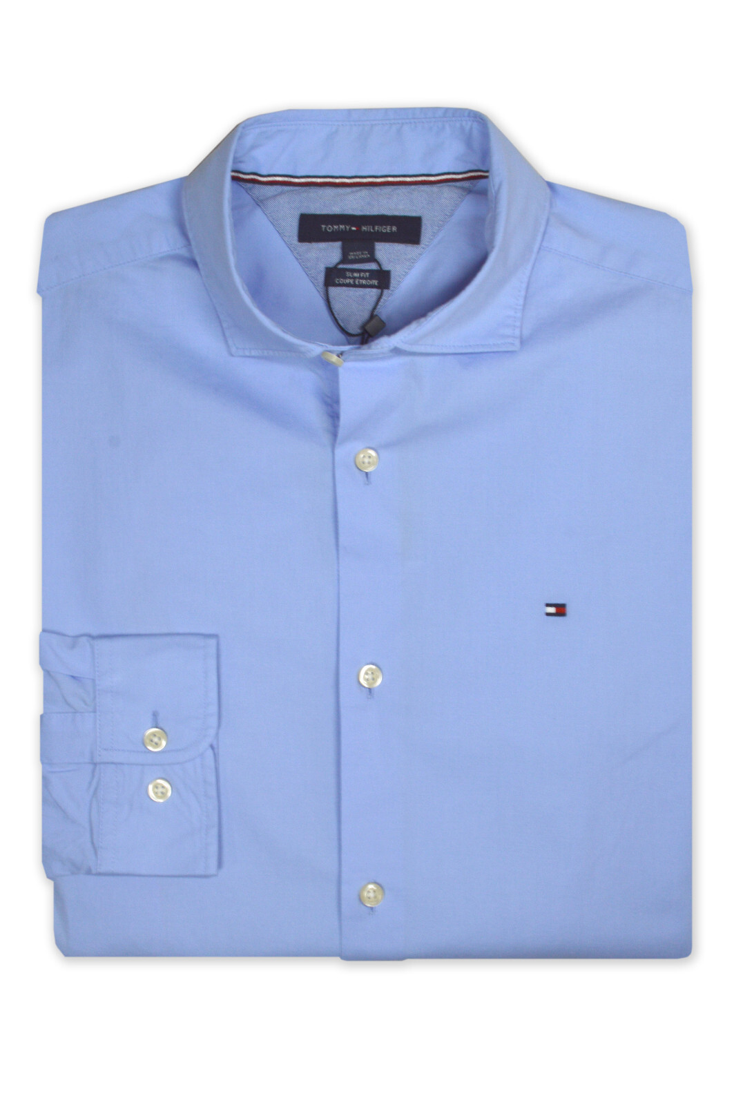 tommy-hilfiger-mens-blue-slim-fit-poplin-button-dow-shirt-m-medium-th