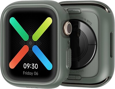 Case Compatible with Apple Watch 45mm Series 9/8/7 Bumper Case Slim Rugged Soft