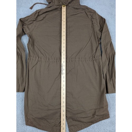Love Tree Jacket Womens Size Medium Brown Drawstring Waist Snaps Pockets Hooded - Picture 7 of 10
