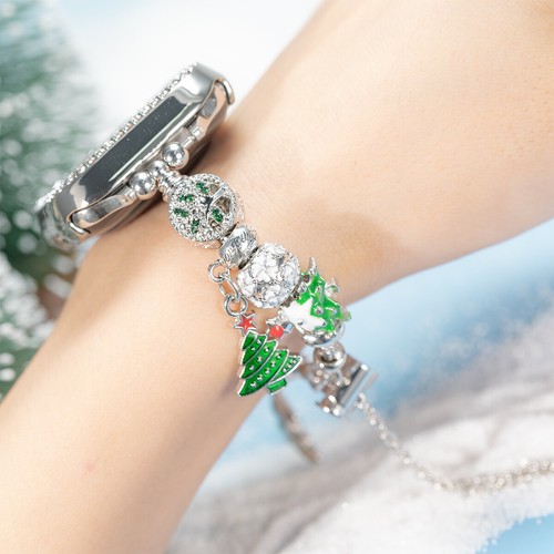 Christmas Bracelet Band Diamond Case for Apple Watch Lady Ornaments Gift Strap - 第 10/21 張圖片