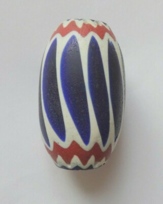 Extra große antike venezianische 6-lagige Chevron-Perle 5 cm x 3 cm