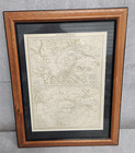 Antique 1909 Rand McNally Atlas of the World Framed Polar Regions Map 18"x15"