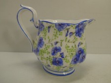 ROYAL ALBERT BLUE PANSY FLOWERS CERAMIC PORCELAIN BONE CHINA JUG CREAMER