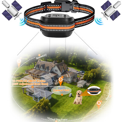 Upgraded GPS Wireless Dog Fence Electric Pet Containment System Shock Collars