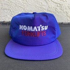 Vintage KOMATSU Forklifts Snapback Hat Nylon IRIDESCENT PURPLE By K-Products USA