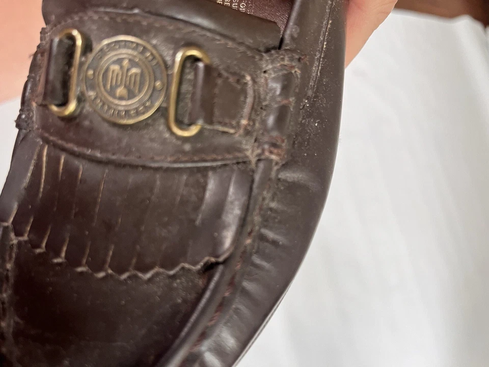 Kids Dress Slip On Brown Penny Loafers EU 23 Boys Fringe/ Medallion Dress Shoes - Image 2 of 4