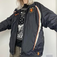 Vintage Black Sports Slightly Padded Windbreaker Coat - Size L