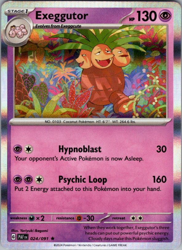 Pokemon - Exeggutor - 024/091 - Holo Rare - Paldean Fates  - NM/M