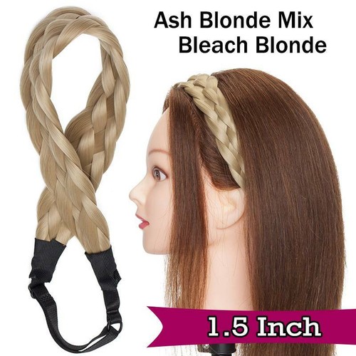 Lady Elastic Fiber Headband Hairband Plaited Braided Hair Band Hair Extension - Picture 31 of 36