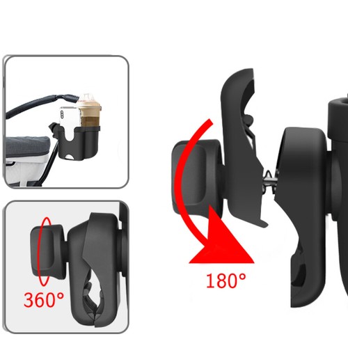 Baby Stroller Pram Cup Holder Universal Bottle Drink Water Coffee Bike Bag - Picture 3 of 8