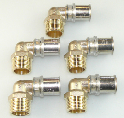 5 x WAVIN TIGRIS M5 DZR ÜBERGANGSWINKEL 20 MM x 3/4'' AG PRESSFITTINGE FITTING