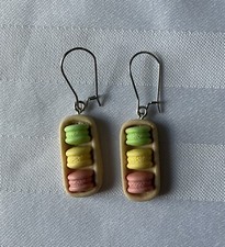 Handmade Fun 3D Food Macaron Earrings w/ Durable Stainless Steel Ear Wires.
