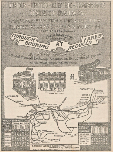 1906 London United Electric Tramways, Bezirksbahn Einweihung, Originalanzeige