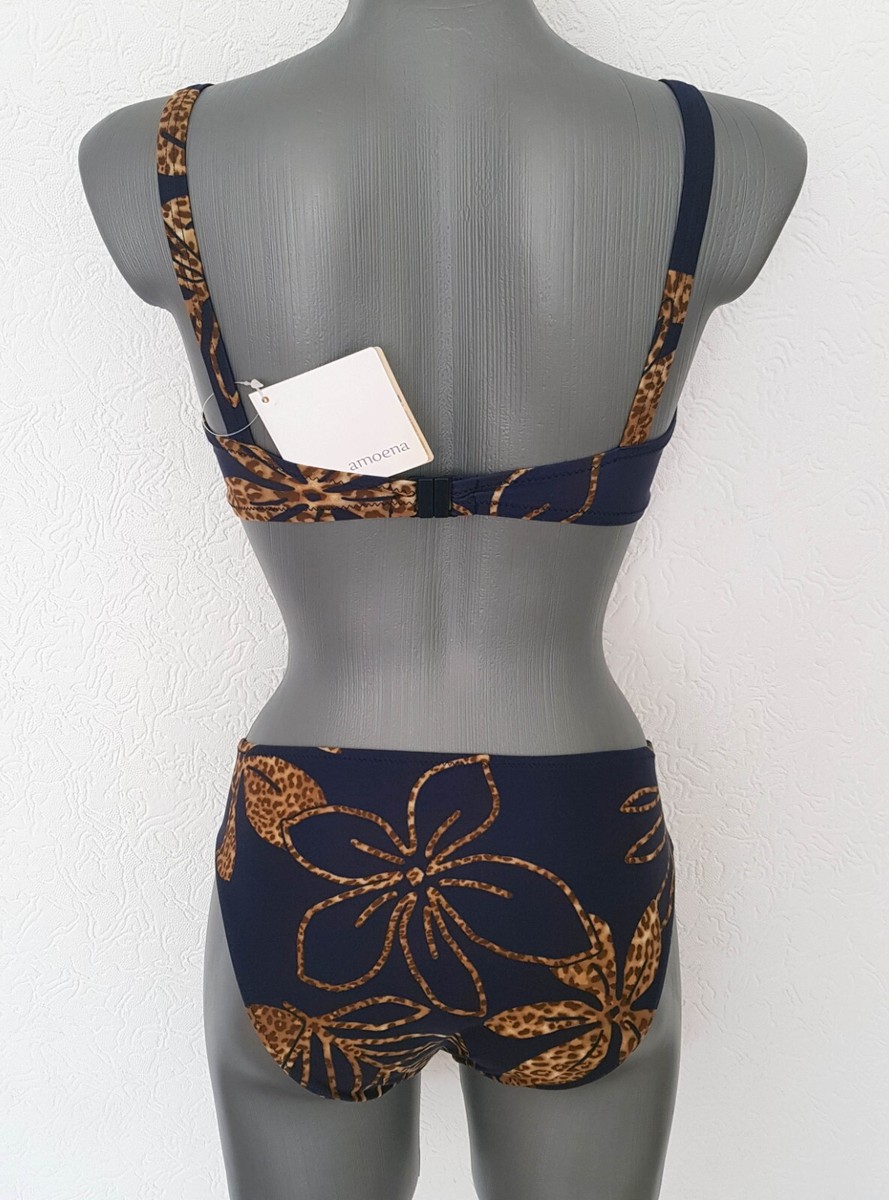 Amoena Damen Prothesen Bikini Set ohne Bügel Badeanzug Navy Gr: 36B