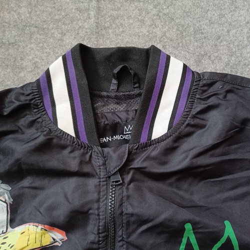 Members Only +Jean Michel Basquiat Jacket Men S Black Dinosaur Japanese Painting - Picture 6 of 23