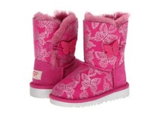 Ugg Australia Bailey Button Butterfly Boots Pink Youth Girls Size 4 Z113117 