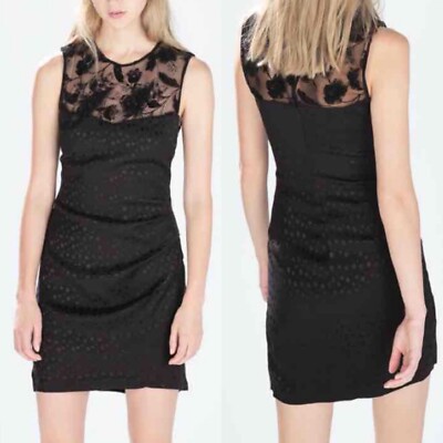 zara black lace mini dress ZARA main image 0