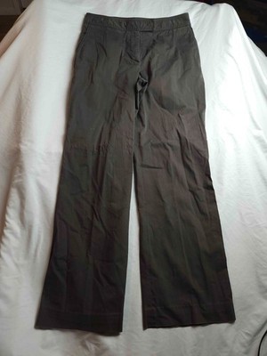 Gianfranco Ferre White Pants Womens Size 44 Brown Woven Wide Leg Utility Trouser