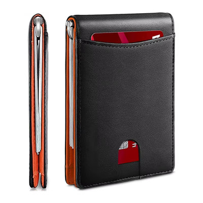 Slim Wallets for Men - Leather Money Clip Mens Wallet - RFID Blocking Front Pock