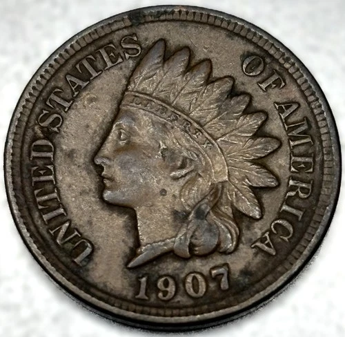 1907 Indian Head Cent VF Very Fine Condition Penny 1c Cent - 0651