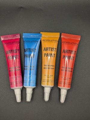 Revolution Artist Face Paint  Set of 4  Pink, Blue, Orange And Yellow 0.50 FL Oz