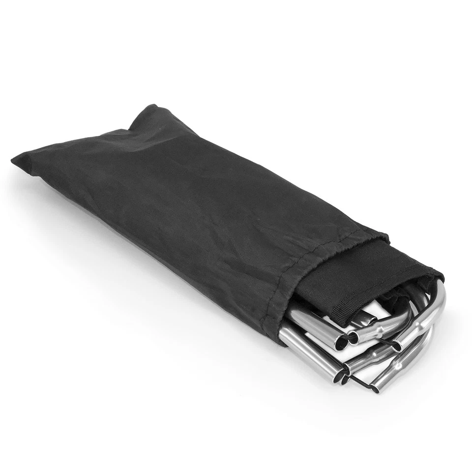 Falthocker Reisehocker Campinghocker Aluminium Klappstuhl Angelstuhl Silber - Bild 3 von 4